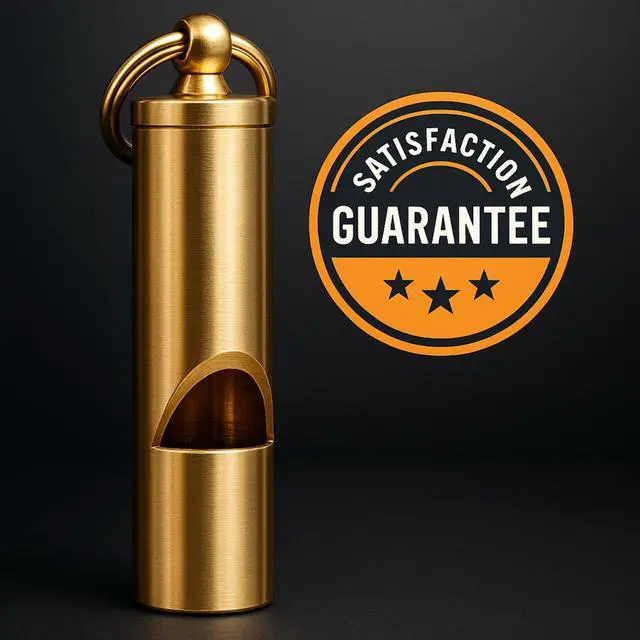 Alt view image 7 of 7 - Loudest Brass Whistle The Original 2-Inch Premium Emergency Whistle 125db+ One Piece Outdoor Survival Whistle On Key-Chain or Hang Around Your Neck and Carry it Anywhere!