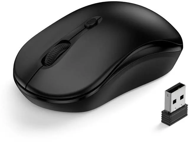 Main image of Wireless Mouse for Laptop, 2.4GHz Computer Mouse for Work, 12-Month Battery Life, 3 Adjustable DPI 800/ 1200/ 1600, Office Cordless USB Mice with USB A Receiver for PC, Laptop, Desktop, Mac -Black