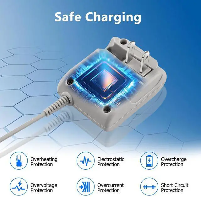 Alt view image 6 of 7 - DS Lite Charger Compatible with Nintendo DS Lite 100-240V Wall Plug Adapter, Charging Cord for Nintendo DS Lite Power Cord