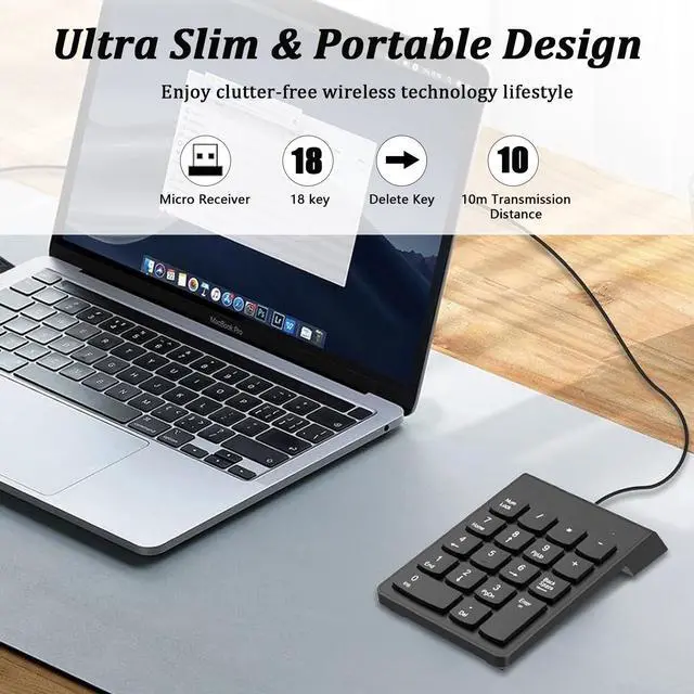 Alt view image 4 of 5 - USB Number Pads, Numeric Keypad, Numpad, 10 Key Keyboard Number Pad for Laptop Desktop Computer PC, Suit Financial Accounting, Calculate Office Travel & Home