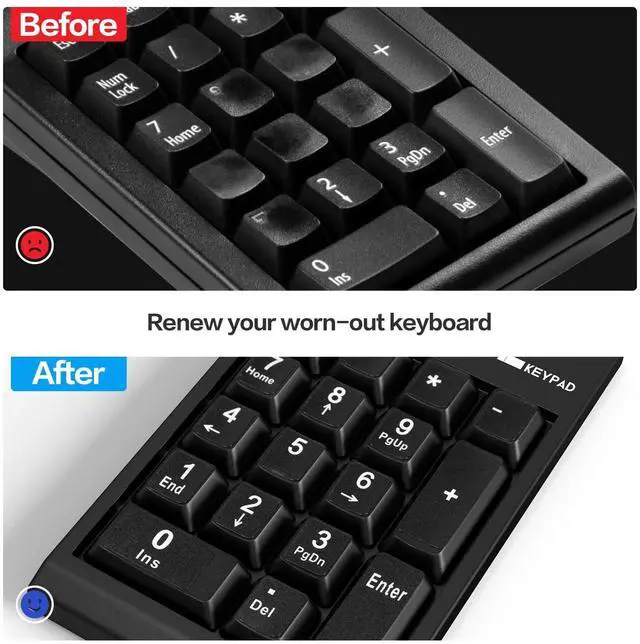 Alt view image 4 of 6 - 2PCS Keyboard Number Stickers, Keyboard Number Pad Replacement Stickers Universal for Wireless Numeric Pad Numpad Keypad, Laptop, Desktop, Computer, Keyboard Numbers Sticker -Matte