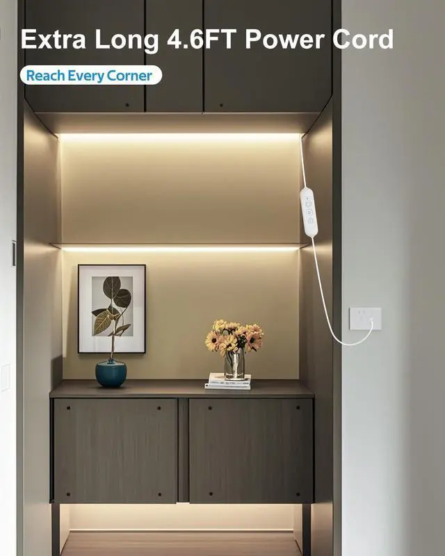 Alt view image 7 of 7 - LED Strip Lights 5V USB 6.56FT 640LEDs 4000K Bright Dimmable White COB LED Light Strip with Remote Flexible LED Tape Lights for Cabinet Kitchen TV Backlights Shelf Bedroom Mirror Desk Lighting