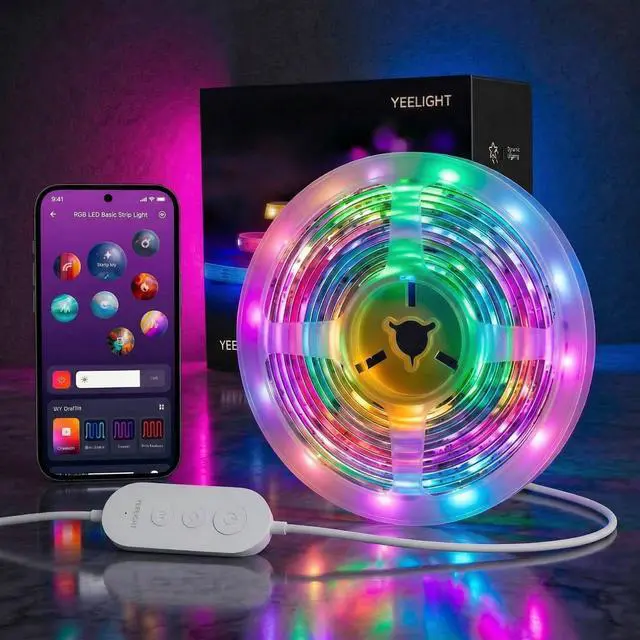 Main image of LED Strip Lights, 40FT Smart Light Strips with 216 LEDs and Music Sync, RGB Color Changing Lights with Bluetooth Connected and APP Control, Led Lights for Bedroom, Living Room, Home Decor