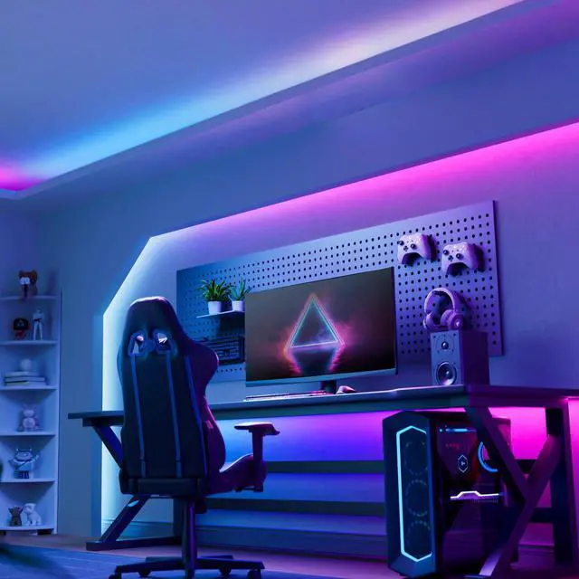 Alt view image 5 of 6 - LED Strip Lights, 40FT Smart Light Strips with 216 LEDs and Music Sync, RGB Color Changing Lights with Bluetooth Connected and APP Control, Led Lights for Bedroom, Living Room, Home Decor