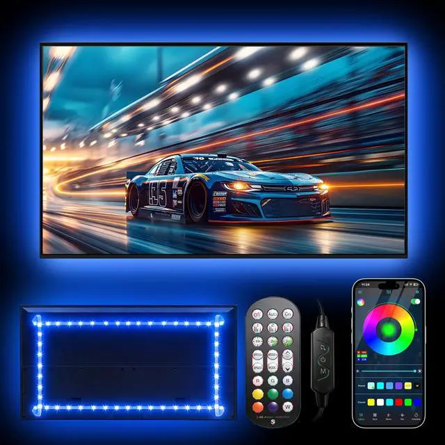 Main image of LED Lights for TV 40-65 inch TV Behind Lighting, 13.1ft TV Led Backlight TV Led Light Strip, USB Powered RGB Lights Behind with Remote, Music Sync Bluetooth APP Control for Bedroom