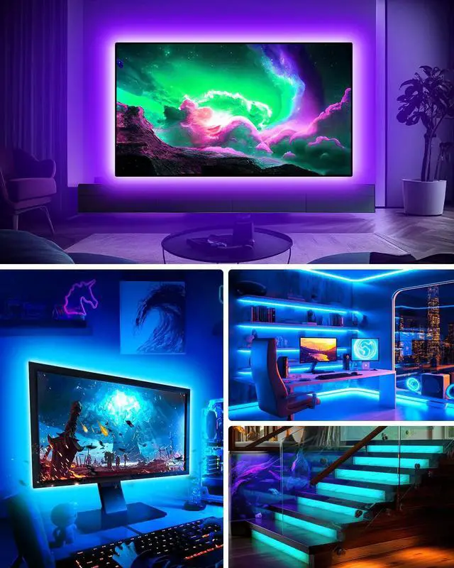 Alt view image 7 of 7 - LED Lights for TV 40-65 inch TV Behind Lighting, 13.1ft TV Led Backlight TV Led Light Strip, USB Powered RGB Lights Behind with Remote, Music Sync Bluetooth APP Control for Bedroom