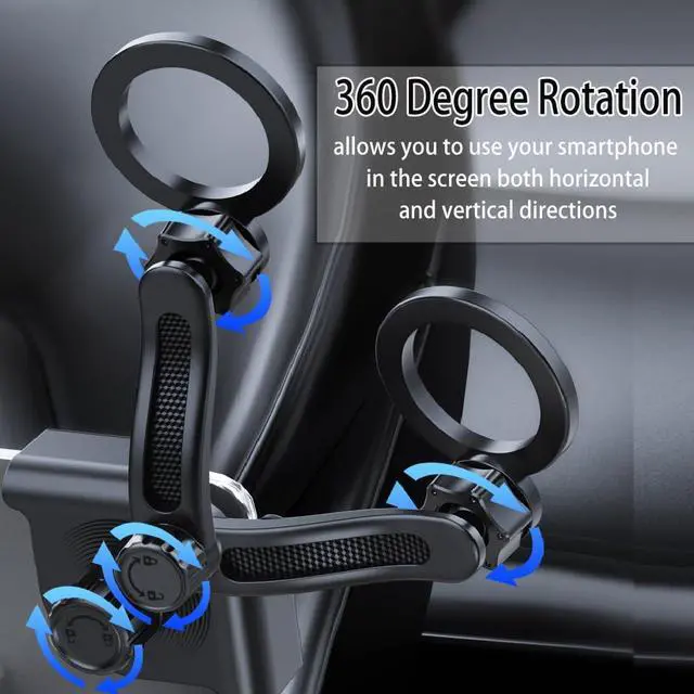 Alt view image 2 of 6 - Magnetic Phone Holders for Tesla Model 3/Y/Juniper a Accessories, 360 Degree Rotation Tesla Phone Holder Screen Mount Fit for iPhone 17 16 15 14 13 Phones with Magnetic Ring