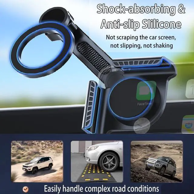 Alt view image 3 of 6 - Magnetic Phone Holders for Tesla Model 3/Y/Juniper a Accessories, 360 Degree Rotation Tesla Phone Holder Screen Mount Fit for iPhone 17 16 15 14 13 Phones with Magnetic Ring