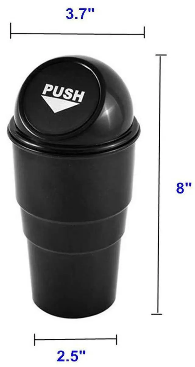 Alt view image 2 of 7 - Automotive Cup Holder Trash Can, Auto Mini Car Garbage Can Vehicle Rubbish Bins with Lid for Car Office Home Bedroom (2 Pack, Black)