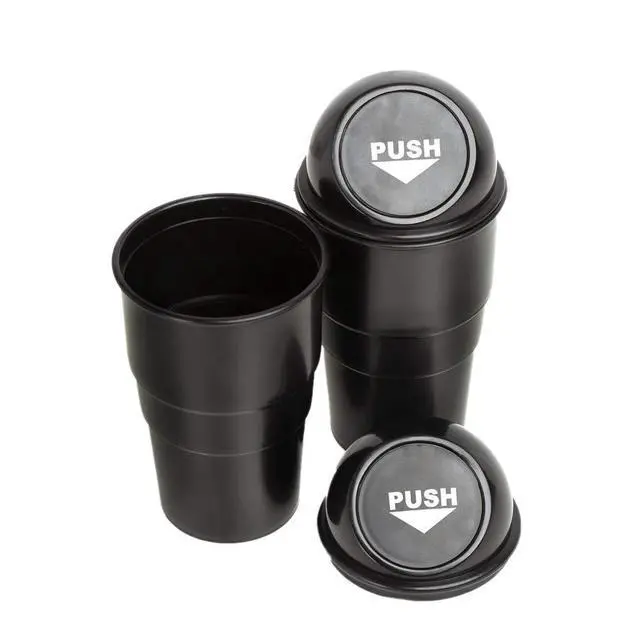 Alt view image 4 of 7 - Automotive Cup Holder Trash Can, Auto Mini Car Garbage Can Vehicle Rubbish Bins with Lid for Car Office Home Bedroom (2 Pack, Black)