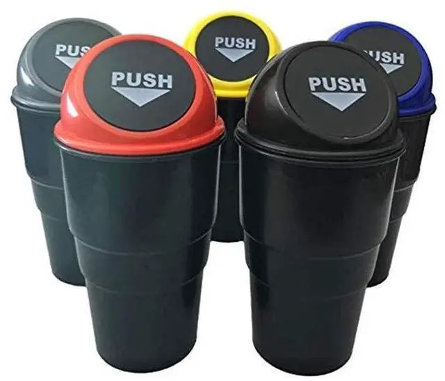 Alt view image 7 of 7 - Automotive Cup Holder Trash Can, Auto Mini Car Garbage Can Vehicle Rubbish Bins with Lid for Car Office Home Bedroom (2 Pack, Black)