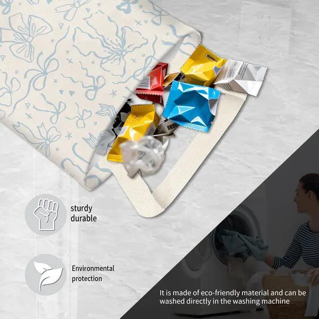 Alt view image 5 of 5 - Hanging Car Garbage Bag, Cute Car Trash Can Bag, Automotive Accessories for Women Men Cute Blue Bow