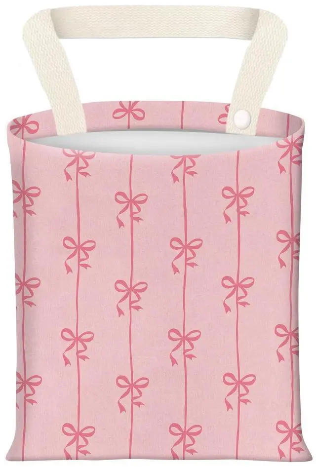 Main image of Hanging Car Garbage Bag, Cute Car Trash Can Bag, Automotive Accessories for Women Men Cute Pink Bow Stripe