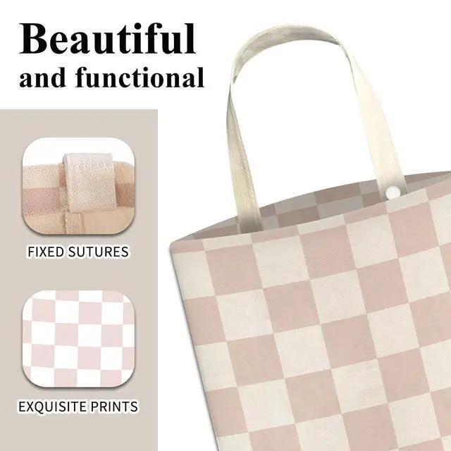Alt view image 4 of 5 - Car Trash Can, Cute Car Trash Bag, Hanging Car Organizer and Storage Bag, Trash Bin for Car Accessories, Vehicle, Travelling, Camping Cute Champagne Checkerboard