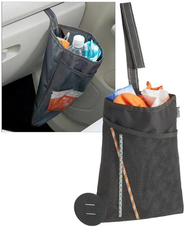 Main image of Compact Hanging Car Trash Bag for Front or Back Seat
