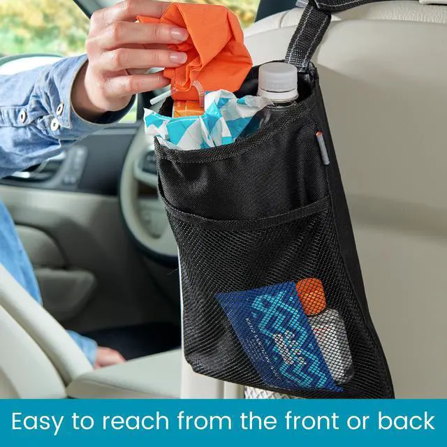 Alt view image 3 of 7 - Compact Hanging Car Trash Bag for Front or Back Seat