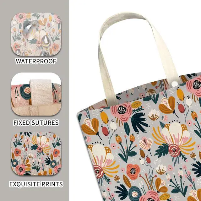 Alt view image 4 of 5 - Car Trash Can, Cute Car Trash Bag, Hanging Car Organizer and Storage Bag, Trash Bin for Car Accessories, Vehicle, Travelling, Camping Cute Blue Flowers
