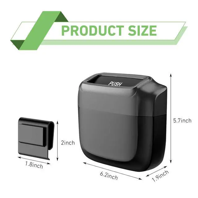 Alt view image 2 of 7 - Car Trash Can, Portable Push to Open Storage Bucket with 30 Trash Bags, Waterproof Anti-Leak Hanging Clutter Canister with Lid, Universal Large Capacity Supplies Box for Car Truck Van (Black)