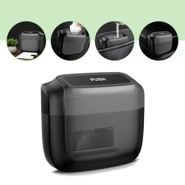 Alt view image 7 of 7 - Car Trash Can, Portable Push to Open Storage Bucket with 30 Trash Bags, Waterproof Anti-Leak Hanging Clutter Canister with Lid, Universal Large Capacity Supplies Box for Car Truck Van (Black)