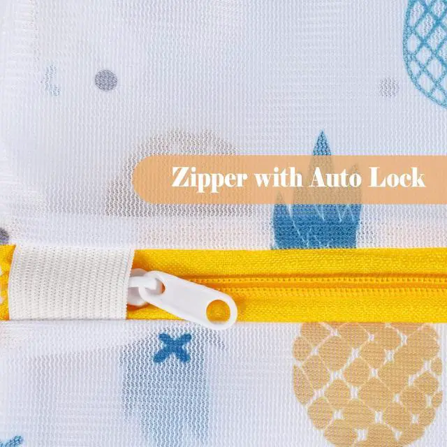 Alt view image 4 of 7 - Mesh Zipper Laundry Bags Machine Wash, 5-Piece Pineapple Print