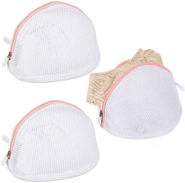 Main image of 3 Pcs Bra Washing Bags, Mesh Wash Bag for Bras with Zipper Large