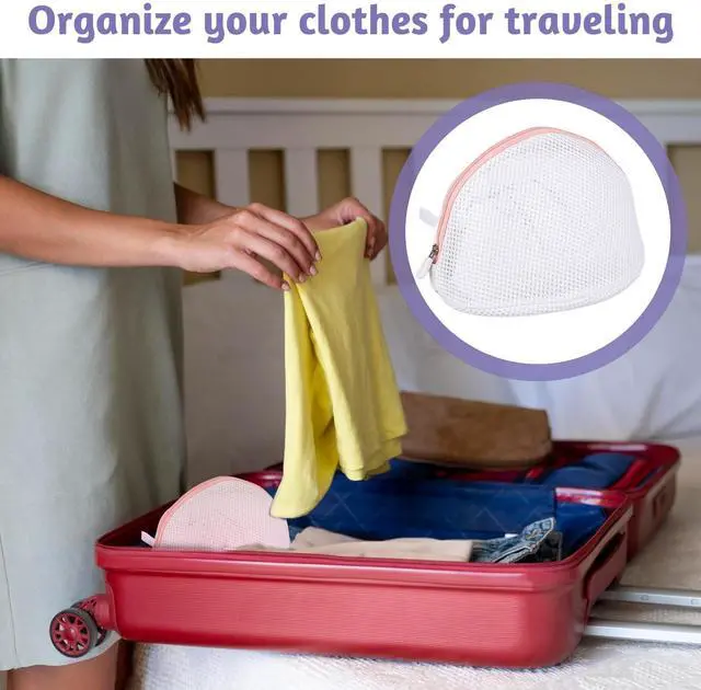 Alt view image 6 of 7 - 3 Pcs Bra Washing Bags, Mesh Wash Bag for Bras with Zipper Large