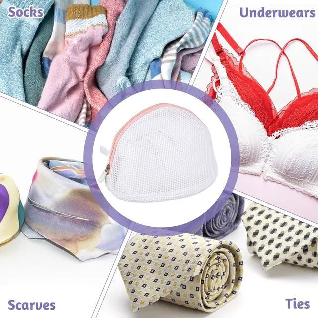 Alt view image 7 of 7 - 3 Pcs Bra Washing Bags, Mesh Wash Bag for Bras with Zipper Large