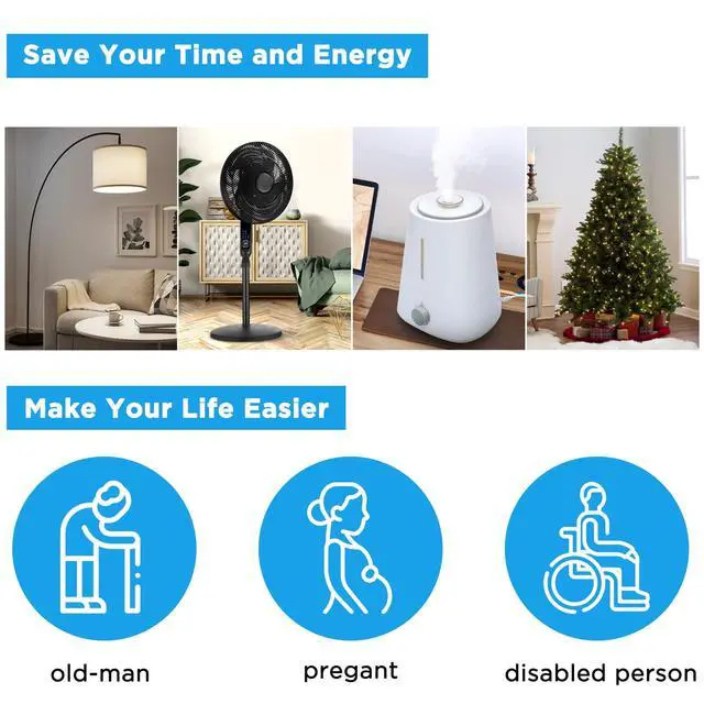 Alt view image 6 of 6 - Remote Control Outlet, Wireless Electrical Outlets Switch Plug for Household Appliances, Christmas Lights, 100FT Range, Programmable, 1875W/15A, FCC & ETL Listed (1Socket+1 Remote +1 Bracket)