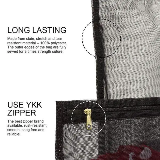 Alt view image 3 of 7 - Delicates Laundry Bags, Bra Fine Mesh Wash Bag for Underwear, Lingerie, Bra, Pantyhose, Socks, Use YKK Zipper, Have Hanger Loops (Black, 1 Large & 1 Medium)