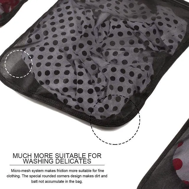 Alt view image 5 of 7 - Delicates Laundry Bags, Bra Fine Mesh Wash Bag for Underwear, Lingerie, Bra, Pantyhose, Socks, Use YKK Zipper, Have Hanger Loops (Black, 1 Large & 1 Medium)