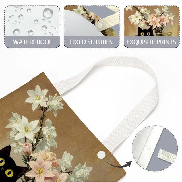 Alt view image 2 of 6 - Black Cat Car Trash Bag, Car Trash Bag Hanging, Vintage Waterproof Cars Back Seat Hanging Organizer and Storage Trash Bags for Vehicle Travelling Camping