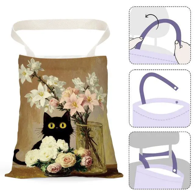 Alt view image 3 of 6 - Black Cat Car Trash Bag, Car Trash Bag Hanging, Vintage Waterproof Cars Back Seat Hanging Organizer and Storage Trash Bags for Vehicle Travelling Camping