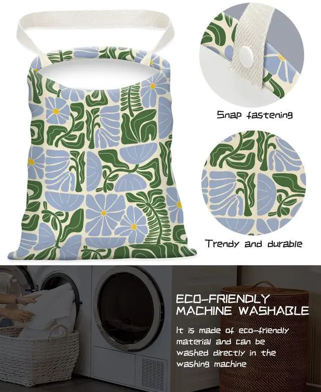 Alt view image 3 of 5 - Car Trash Can, Seat Back Hanging Trash Bag, Cute Canvas Garbage Bag, Essential Car Trash Bin Cars Organizers Floral Leaves