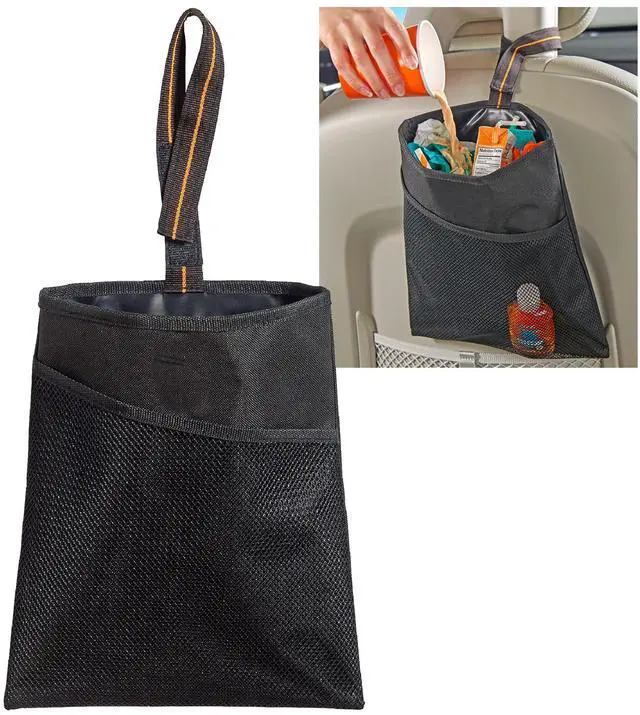 Main image of Small Car Trash Bag with Waterproof Liner and Storage Pocket
