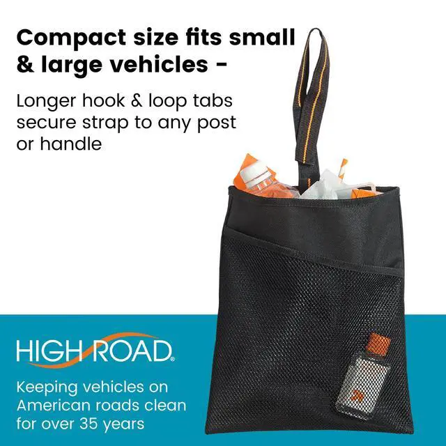 Alt view image 4 of 6 - Small Car Trash Bag with Waterproof Liner and Storage Pocket