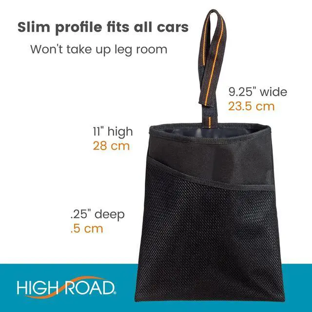 Alt view image 6 of 6 - Small Car Trash Bag with Waterproof Liner and Storage Pocket