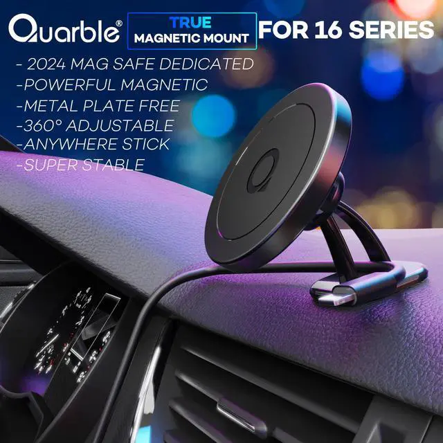 Alt view image 2 of 7 - Compatible with Mag Safe Car Mount Dashboard Magnetic 360° Adjustable Phone Holder Soft Rubber Front Compatible with iPhone 16/15/ 14/13/ 12/ Pro/Pro Max No Metal Plate Needed Since 2021