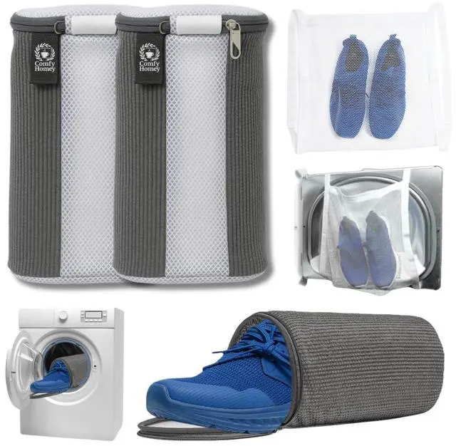 Main image of ComfyHomey Shoe Laundry Bag Set: 2 Pack Shoe Washing Machine Bag + Reusable Dryer Mesh Bag | Durable, Tear-Resistant, Reinforced Zipper | 360° Clean for Sneakers, Tennis & Gym Shoes, Easy & Safe Wash