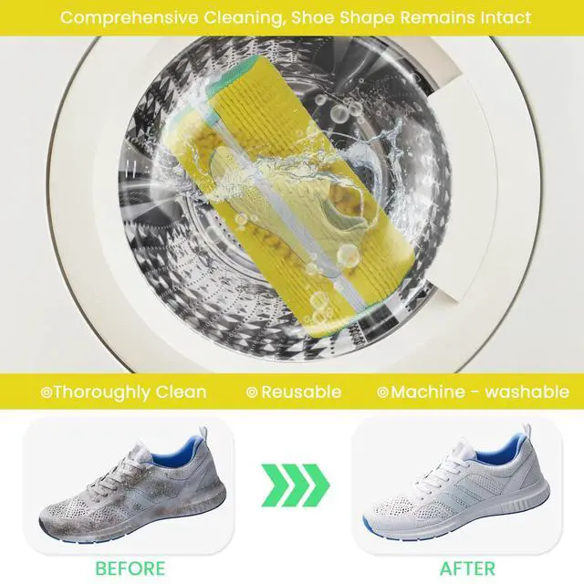 Alt view image 5 of 7 - 2Pcs Shoe Washing Machine Bag, Yellow Green