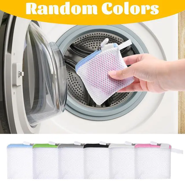 Alt view image 5 of 7 - 6 Pcs Small Mesh Laundry Bag Lingerie Bags for Washing Delicates for Delicates Washing Machine Underwear Washings Bag Small Foldable Wash Bags for Home Travel White 3.9 x 4.3 Inch