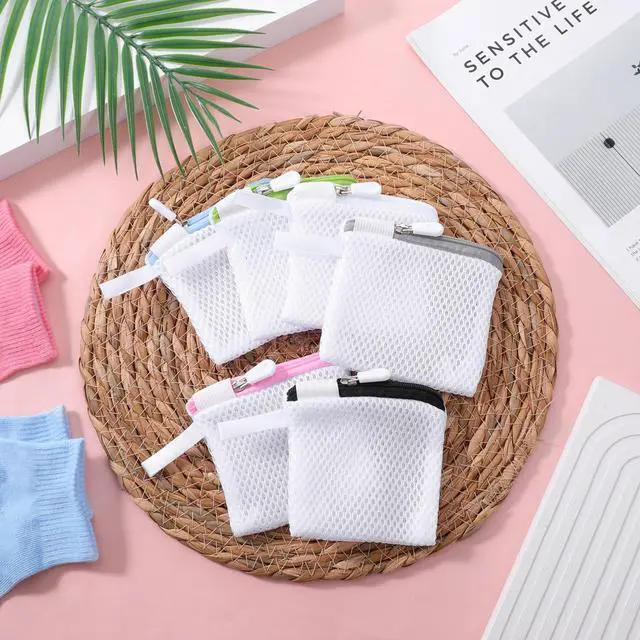 Alt view image 7 of 7 - 6 Pcs Small Mesh Laundry Bag Lingerie Bags for Washing Delicates for Delicates Washing Machine Underwear Washings Bag Small Foldable Wash Bags for Home Travel White 3.9 x 4.3 Inch