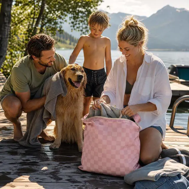 Alt view image 6 of 7 - Stylish Wet Dry Bags For Swimsuits Set of 2 - Large Waterproof Laundry Bags