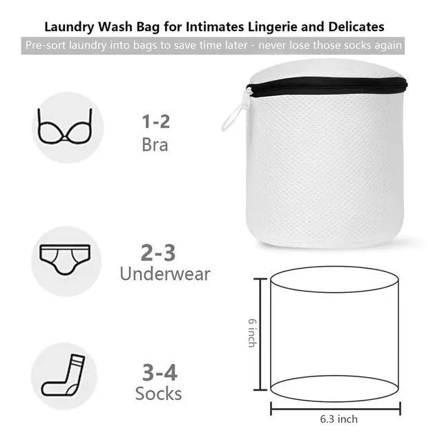 Alt view image 2 of 7 - Mesh Laundry Bags, 3PCS Bra Laundry Bags with Zips, Bra Wash Bags Mesh Wash Bags, Reuse Washing Machine Bag for Delicates, Blouse, Hosiery, Underwear, Lingerie, Baby Clothes