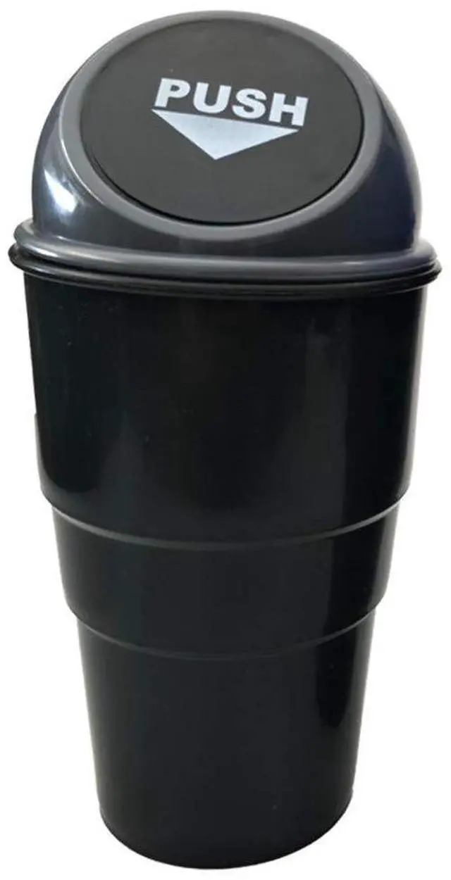 Main image of Automotive Cup Holder Trash Can, Mini Car Garbage Can Vehicle Rubbish Bins with Lid for Car Office Home Bedroom Desk (Grey)