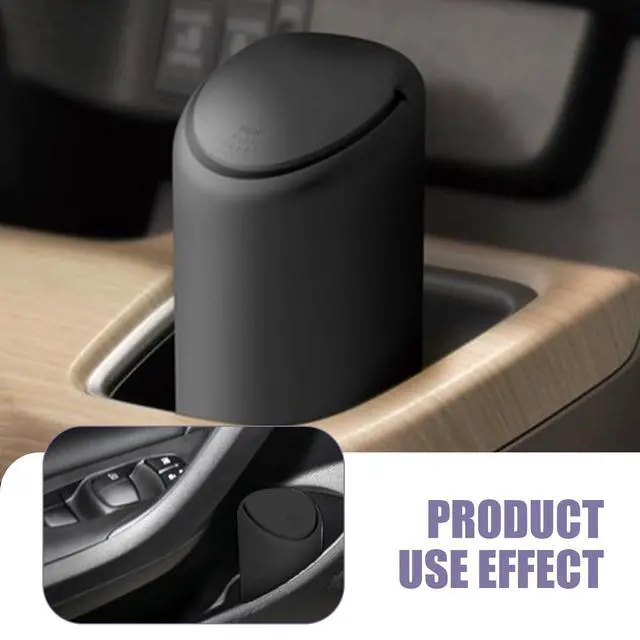 Alt view image 6 of 6 - 1 PC Car Trash Can with Lid, Soft and Durable Silicone Auto Cup Holder, 2.55inch x 6.29inch Portable Waterproof Small Trash Can with Lid, Suitable for Most Cars, SUVs and Trucks (Black)