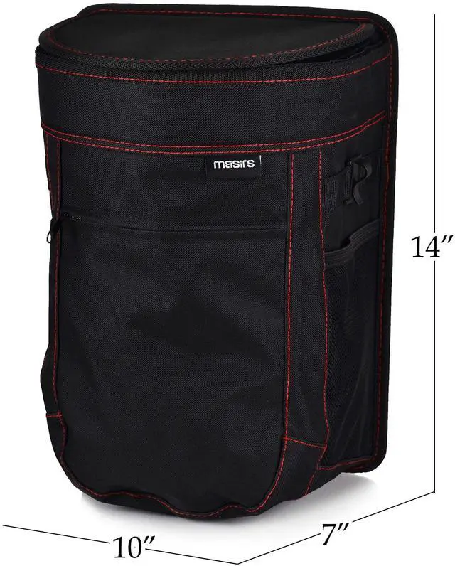 Alt view image 2 of 7 - Vehicle Trash Can - Large Removable Leakproof Garbage Bag, Fasten The Car Waste Basket to Back or Front Seat Headrest. Great Garbage Can for Car, SUV, Truck, Van or Minivan.