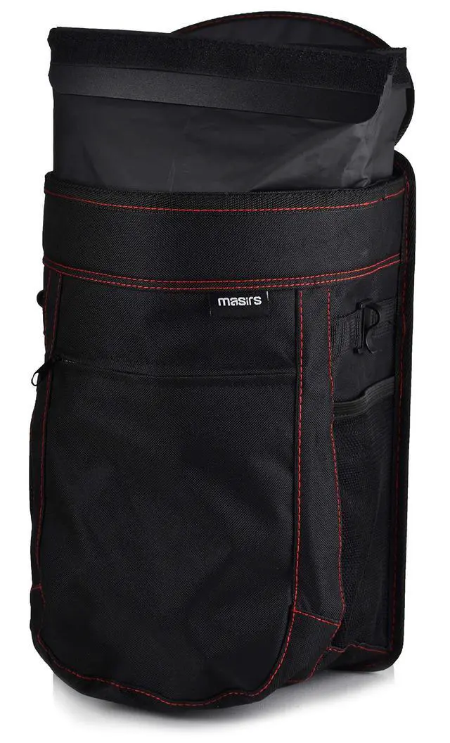 Alt view image 4 of 7 - Vehicle Trash Can - Large Removable Leakproof Garbage Bag, Fasten The Car Waste Basket to Back or Front Seat Headrest. Great Garbage Can for Car, SUV, Truck, Van or Minivan.