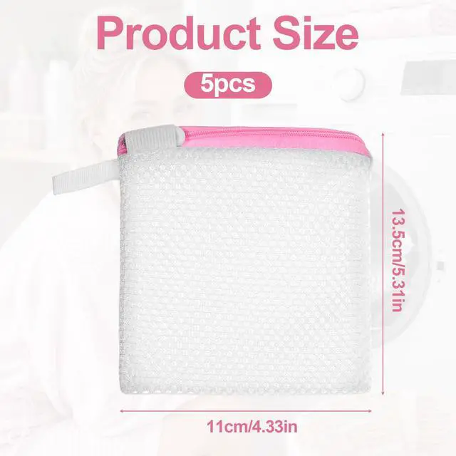 Alt view image 3 of 7 - 5 Pcs Small Mesh Laundry Bags, 5.31 x 4.33 In Lingerie Bags