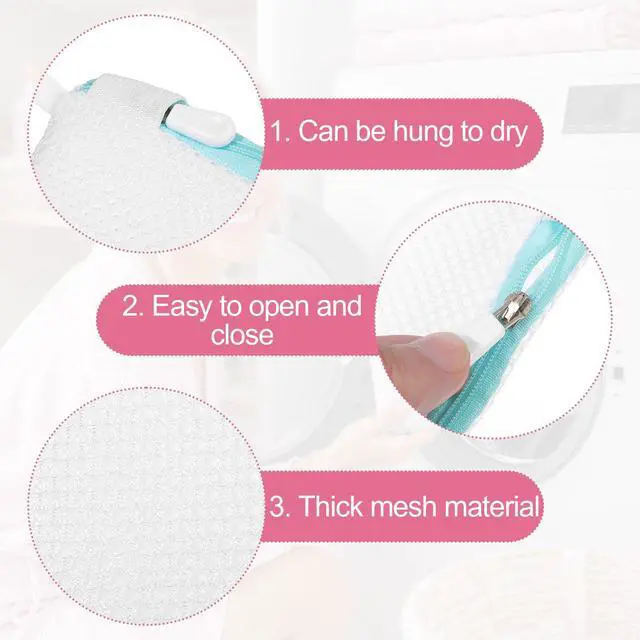 Alt view image 6 of 7 - 5 Pcs Small Mesh Laundry Bags, 5.31 x 4.33 In Lingerie Bags