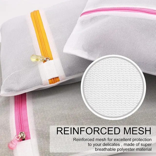 Alt view image 4 of 7 - Mesh Laundry Bags 3pcs 12 * 9 Inch Wash Bag Colorful Zipper (Small)
